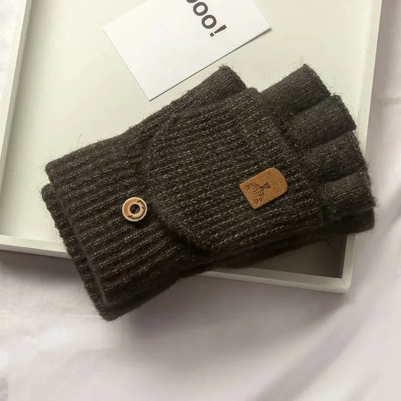 Knitted Fingerless Gloves - Winter Touchscreen Warm Half-Finger