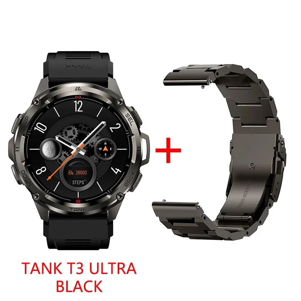 KOSPET TANK T3 Ultra Smart Watch for Men -GPS AMOLED AOD Bluetooth Fitness Tracker 470mAh Digital Electronic Watch