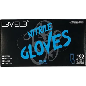 L3VEL3 Nitrile Blue Gloves - X-LARGE / 100 Pack - 3.8 mil Thickness