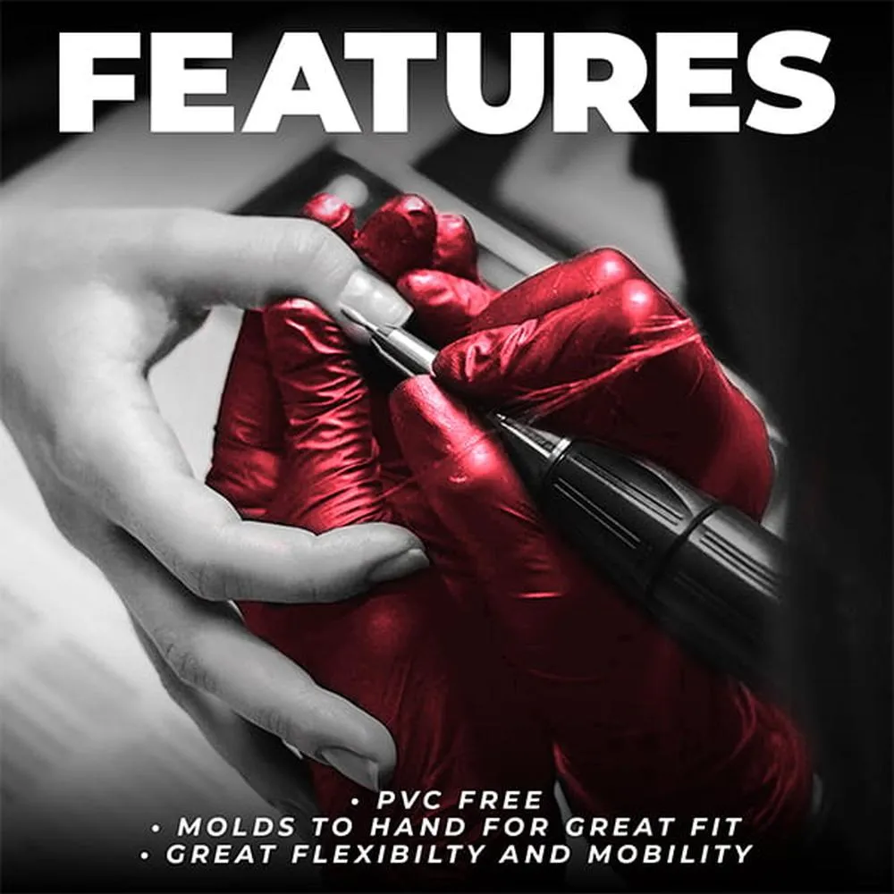 L3VEL3 Nitrile Red-ish Gloves - LARGE / 100 Pack - 3.5 mil Thickness