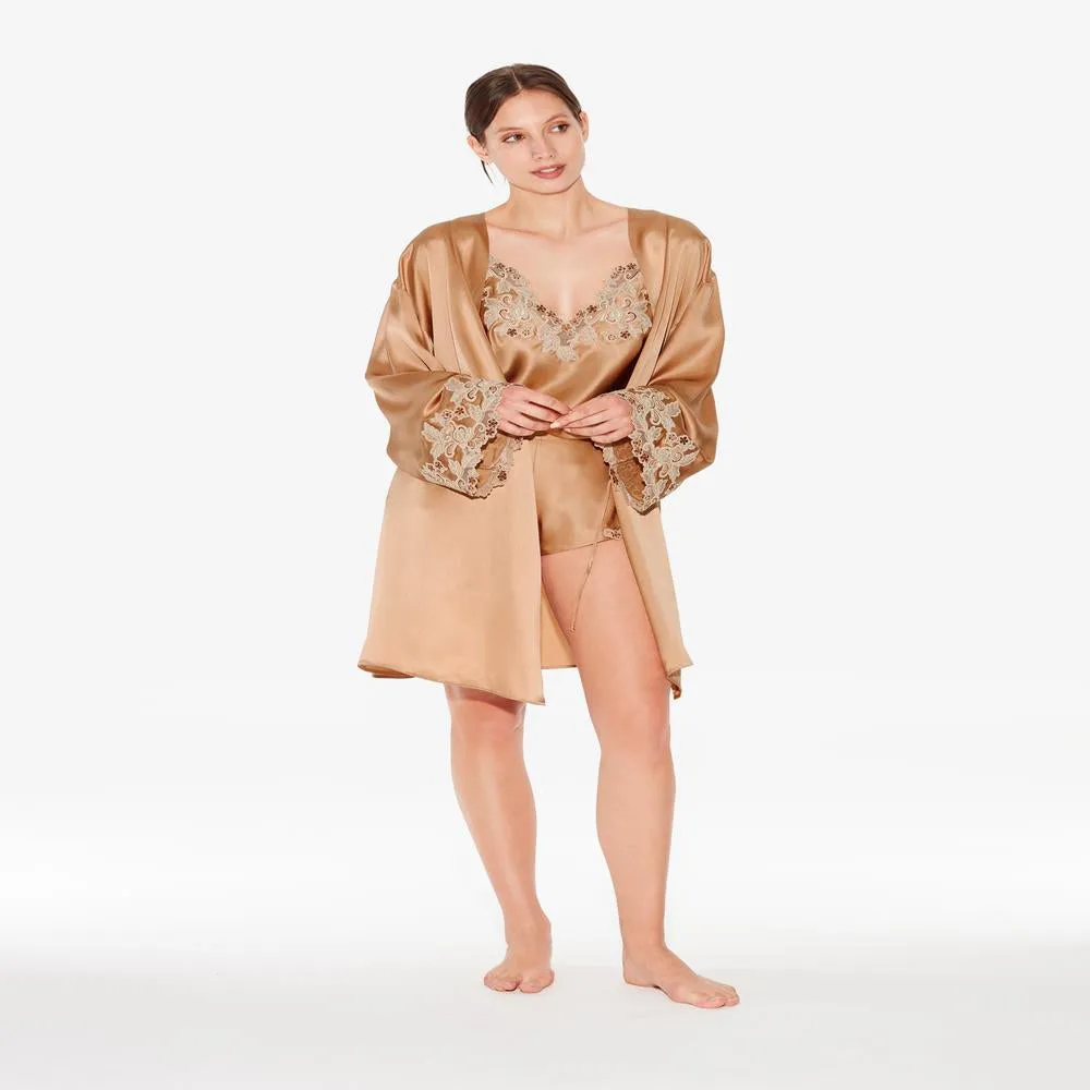 La Perla Maison Silk Sleep Shorts With Frastaglio