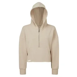 Ladies MV 1/4 Zip Cropped Hoodie - Nude
