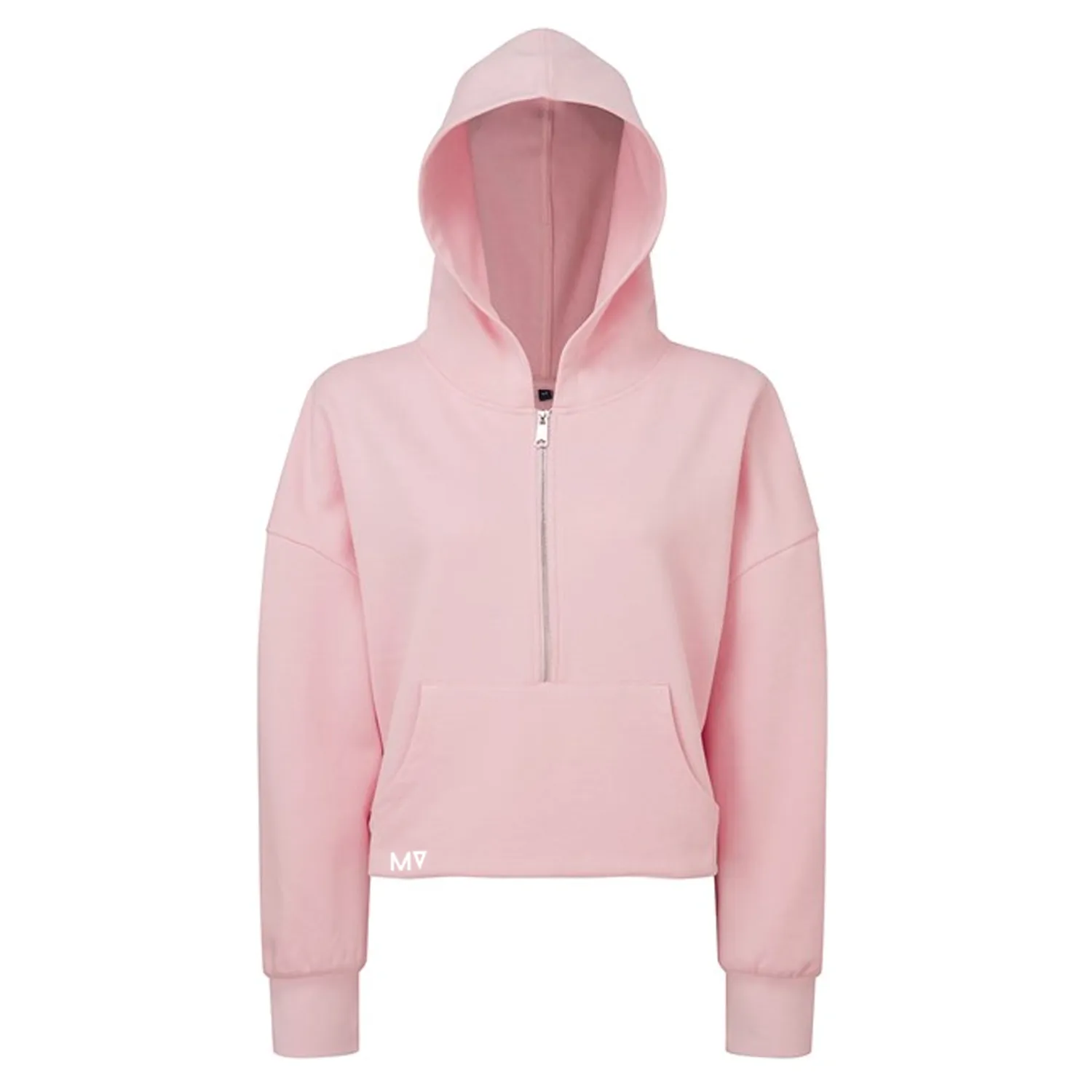 Ladies MV 1/4 Zip Cropped Hoodie - Pink
