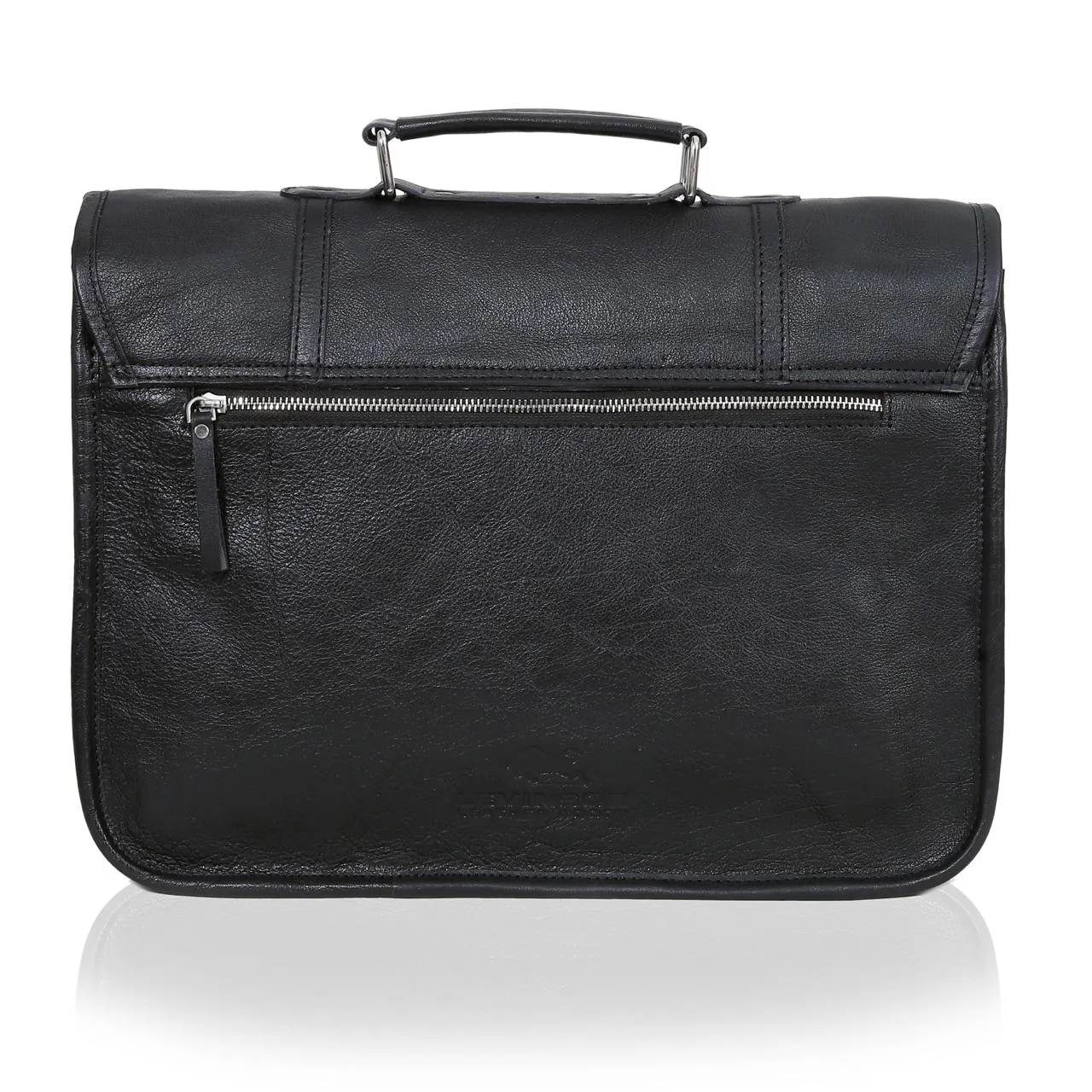 Landon Black Leather Messenger Bag