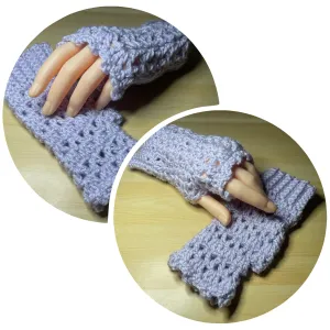 Lavendar Tinsel Fingerless Gloves