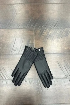 Leather Gloves w/ Ribbed Top