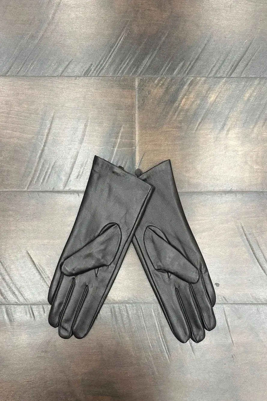 Leather Gloves w/ Ribbed Top