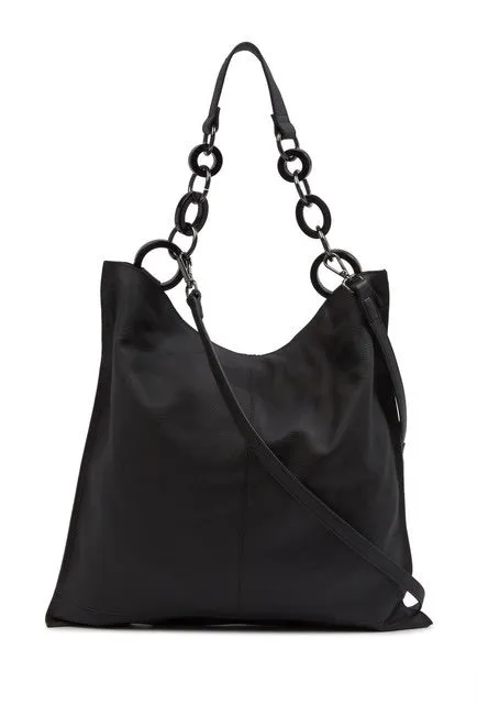 Leather Messenger Tote