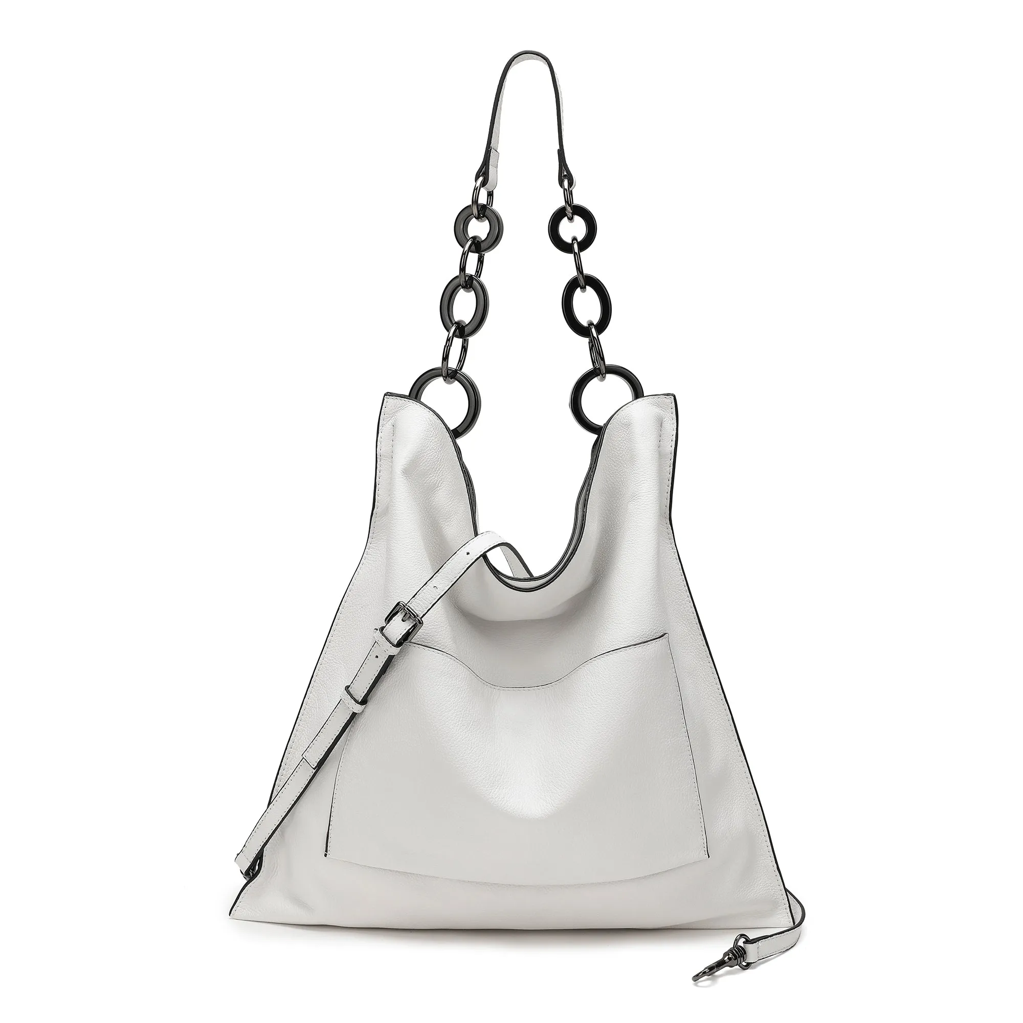 Leather Messenger Tote