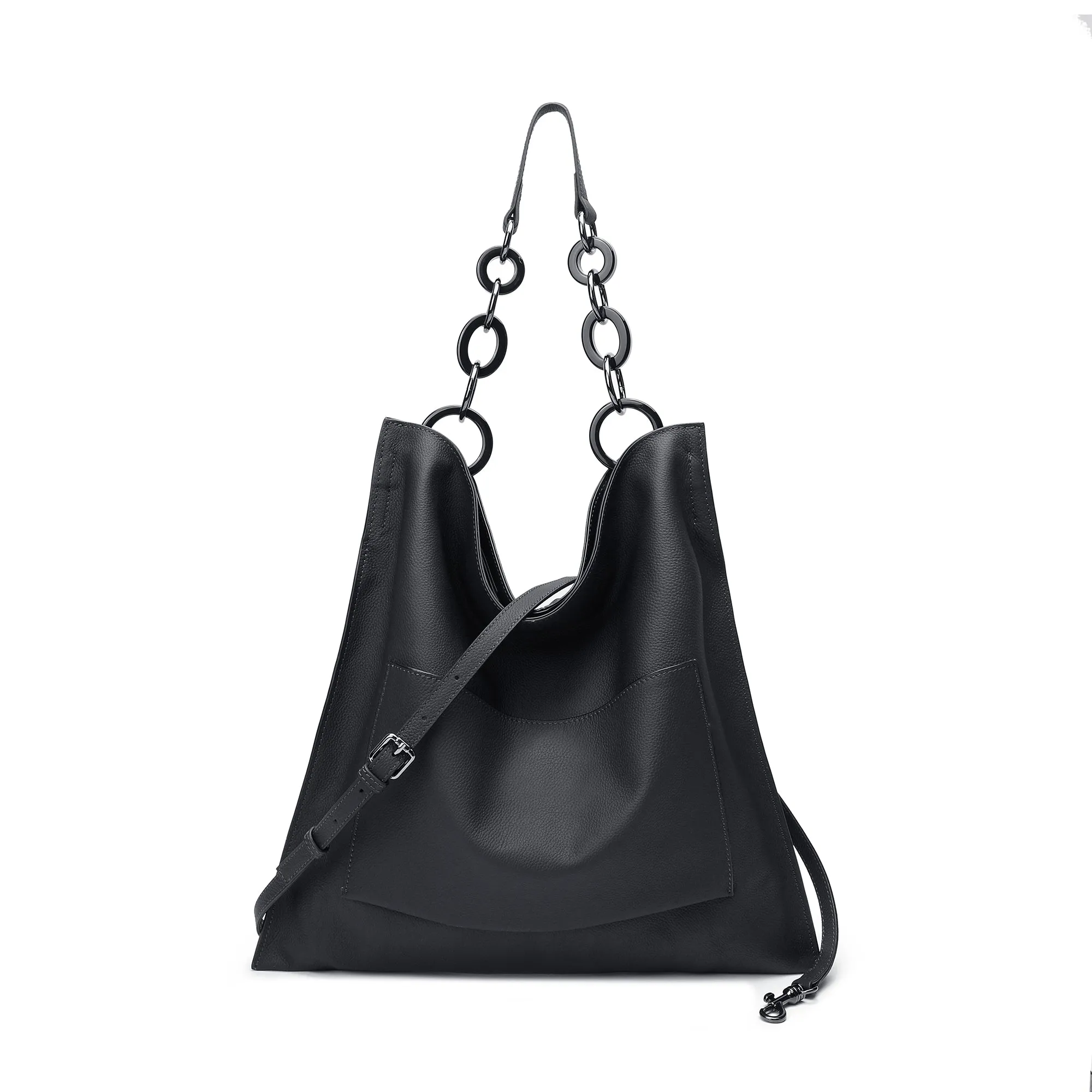 Leather Messenger Tote