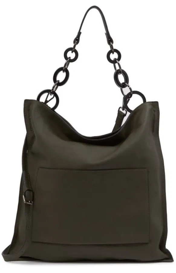 Leather Messenger Tote