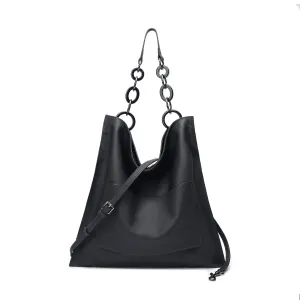 Leather Messenger Tote