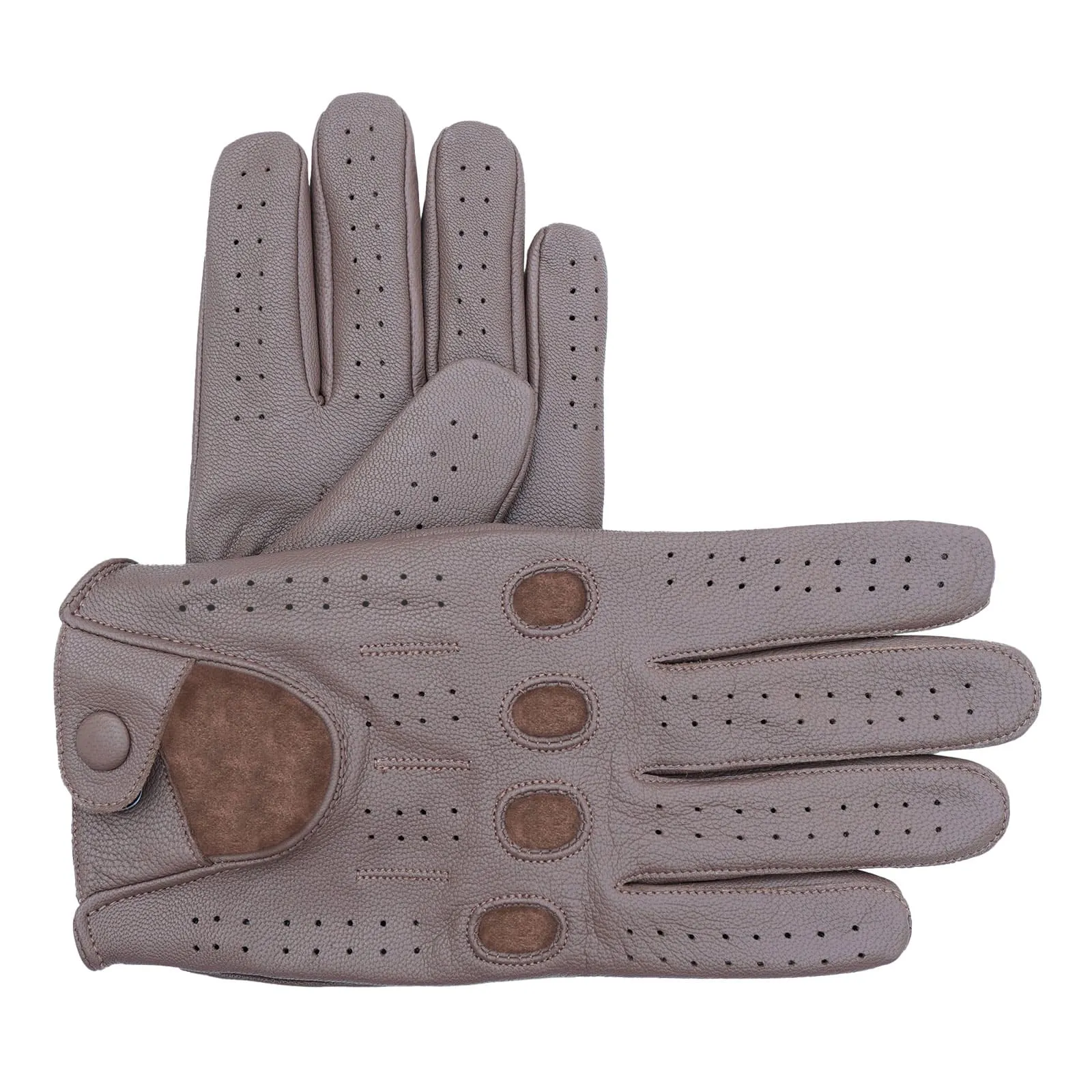 Leatherick Men's Tan Brown Classic Genuine Leather Driving Gloves