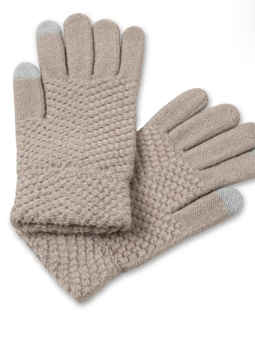 Lemon Womens Frosted Pebble Gloves Beige