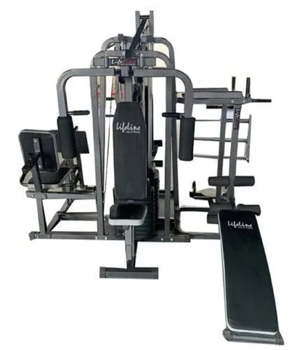 Lifeline Fitness 7 Station Multi Home Gym HG 700 with 3 Weight Stack All in One Machine for Multiple Muscle Training