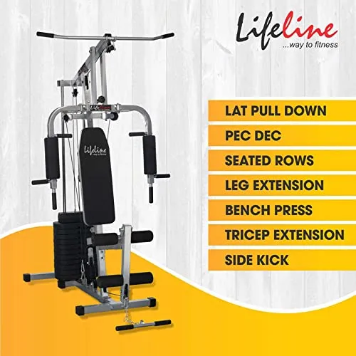 Lifeline Fitness HG-002 Multi Home Gym for Complete Workout with Bonus 5KG Hexa Dumbbell Set