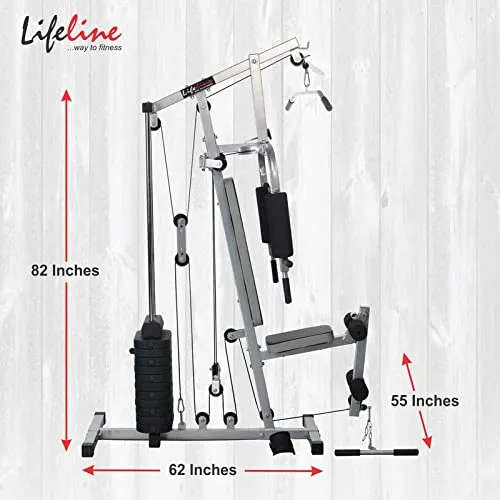 Lifeline Fitness HG-002 Multi Home Gym for Complete Workout with Bonus 5KG Hexa Dumbbell Set