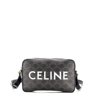 Logo Messenger Bag Triomphe Coated Canvas Medium