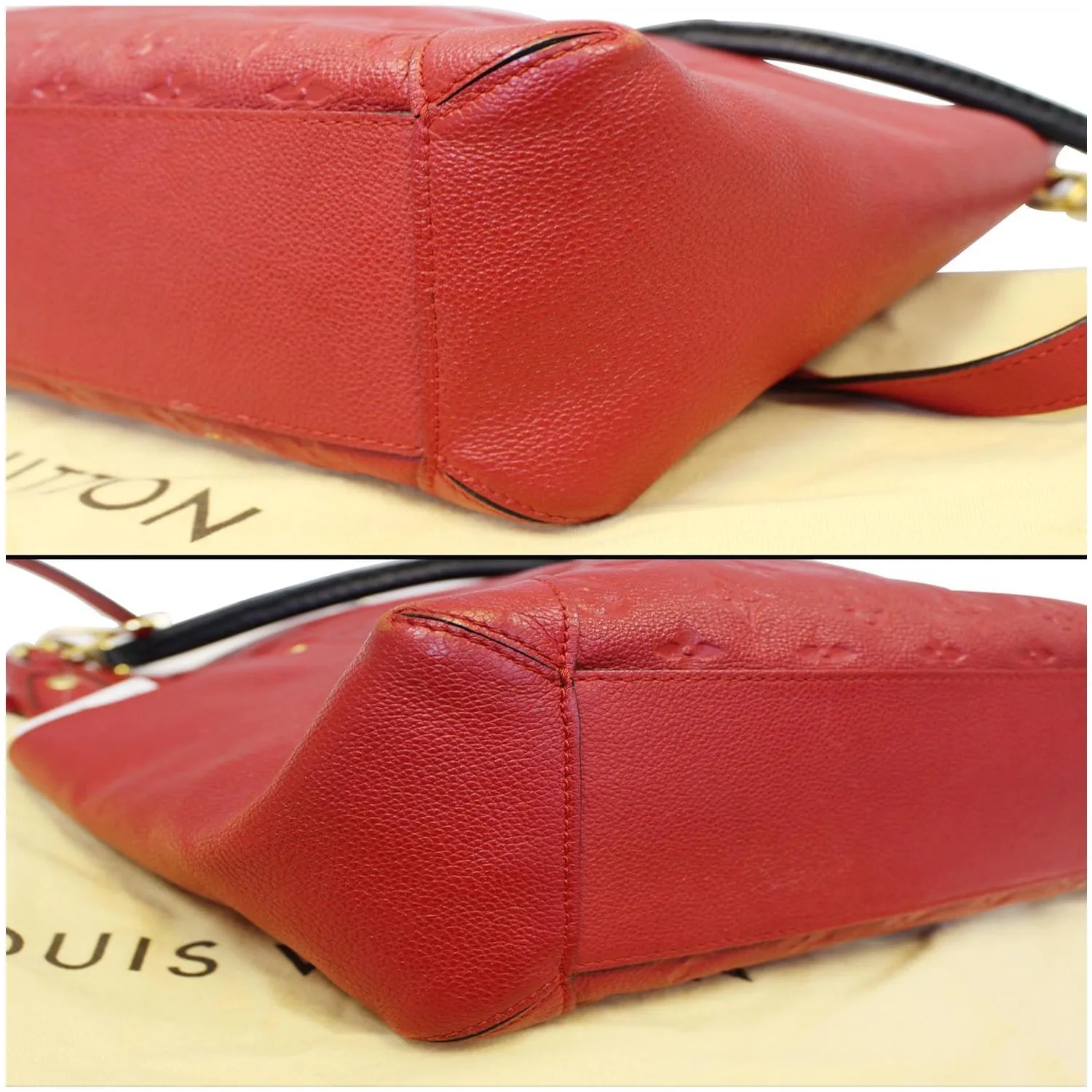 LOUIS VUITTON Bagatelle Monogram Empreinte Leather Shoulder Bag Orange