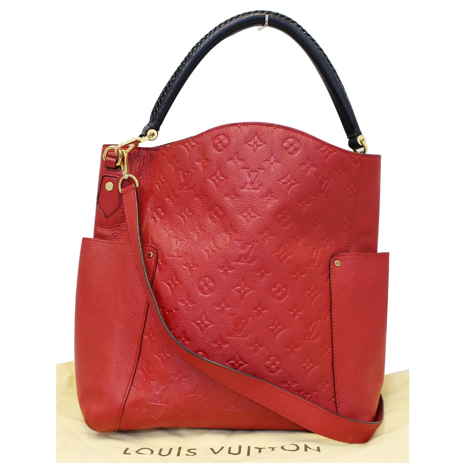 LOUIS VUITTON Bagatelle Monogram Empreinte Leather Shoulder Bag Orange