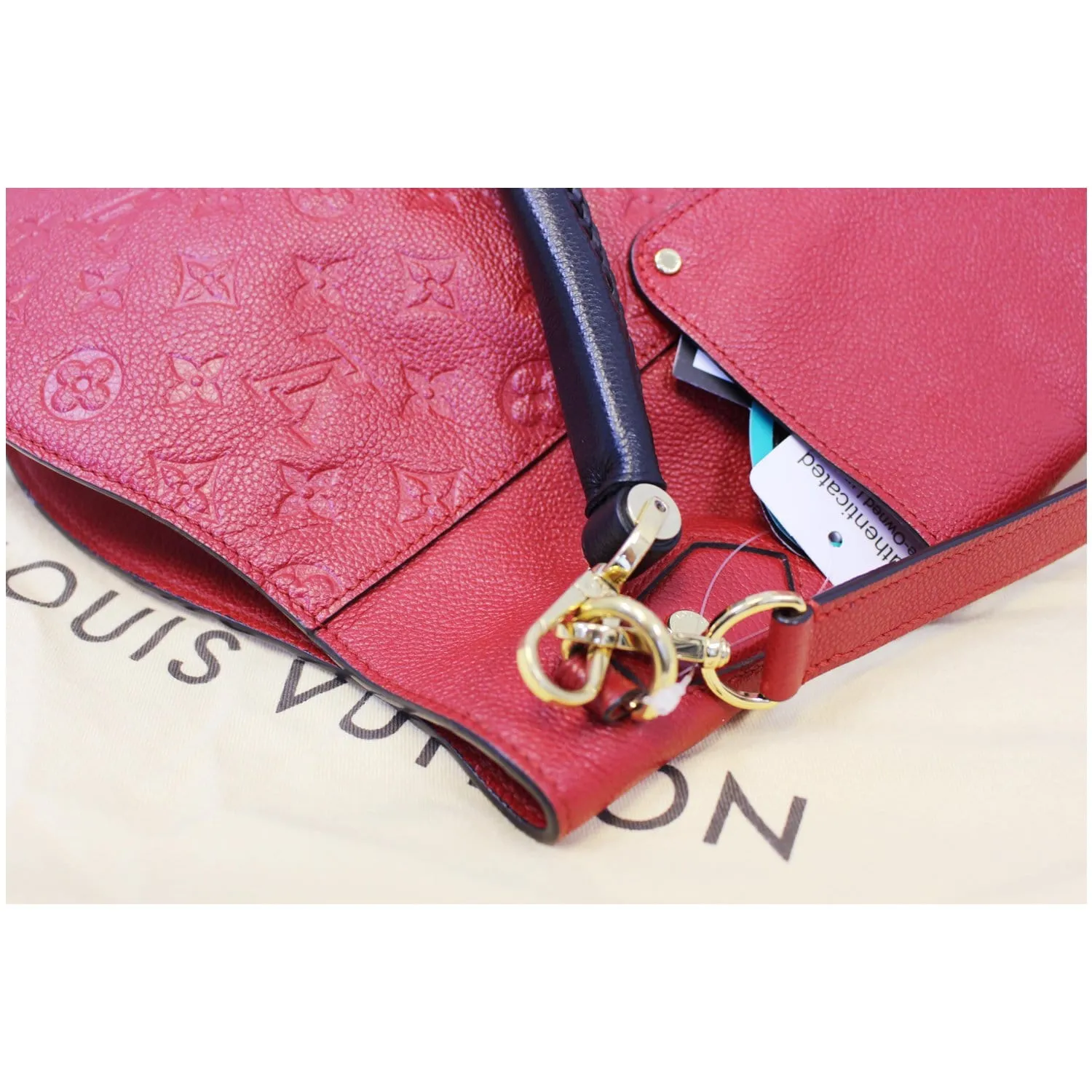 LOUIS VUITTON Bagatelle Monogram Empreinte Leather Shoulder Bag Orange