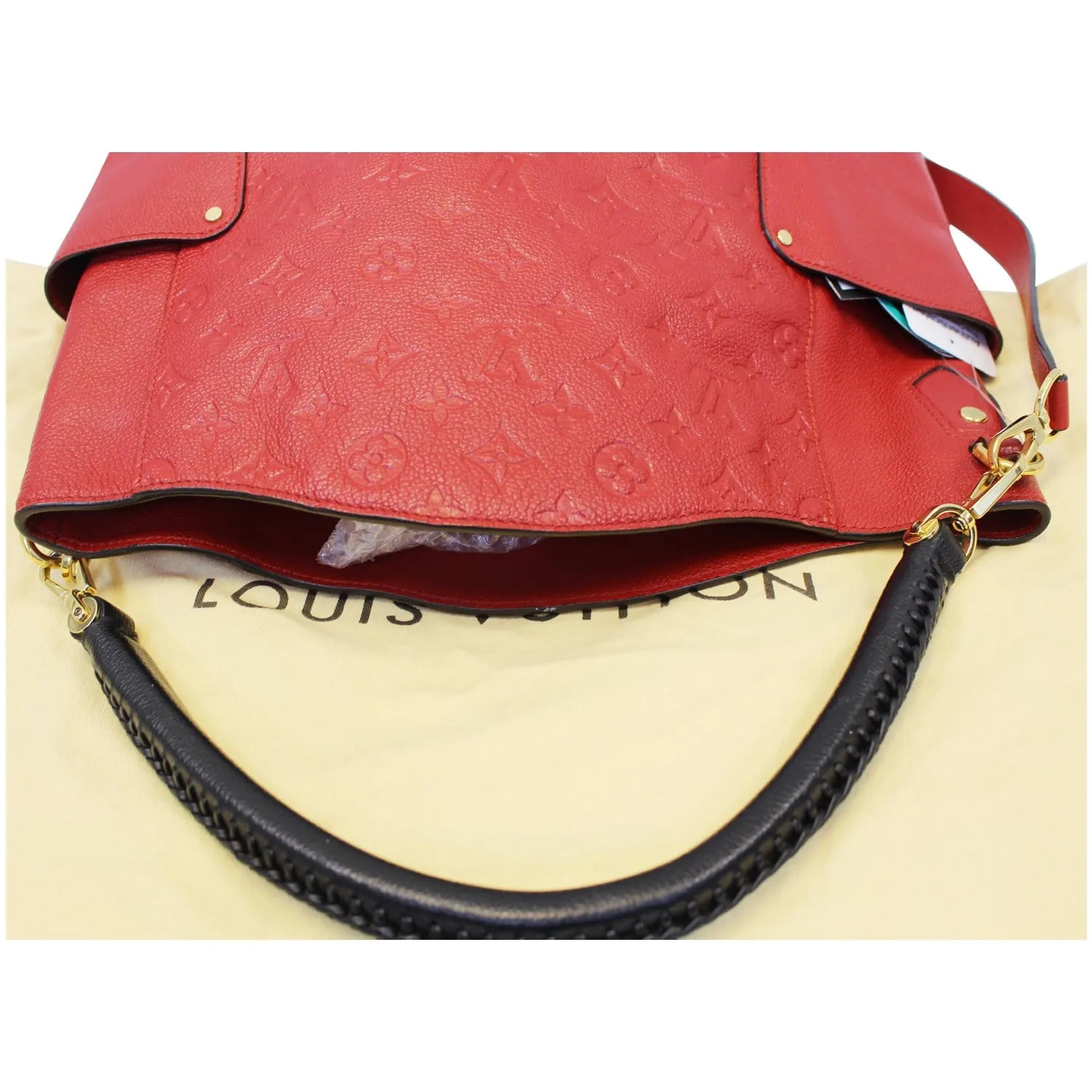 LOUIS VUITTON Bagatelle Monogram Empreinte Leather Shoulder Bag Orange