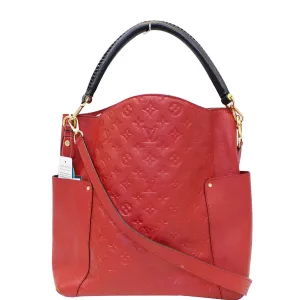 LOUIS VUITTON Bagatelle Monogram Empreinte Leather Shoulder Bag Orange
