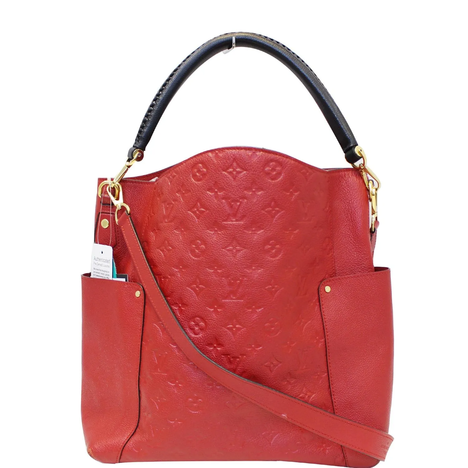 LOUIS VUITTON Bagatelle Monogram Empreinte Leather Shoulder Bag Orange