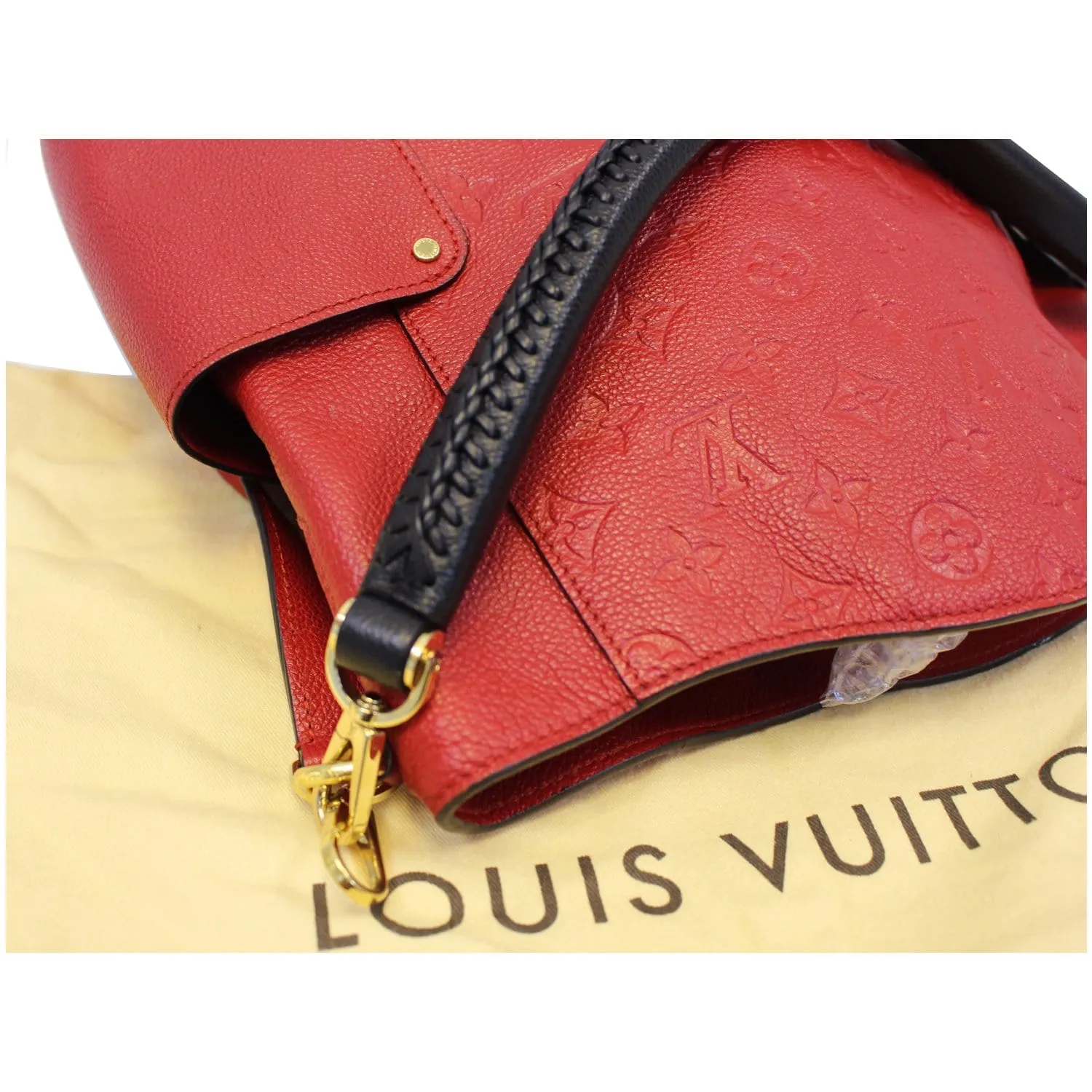 LOUIS VUITTON Bagatelle Monogram Empreinte Leather Shoulder Bag Orange