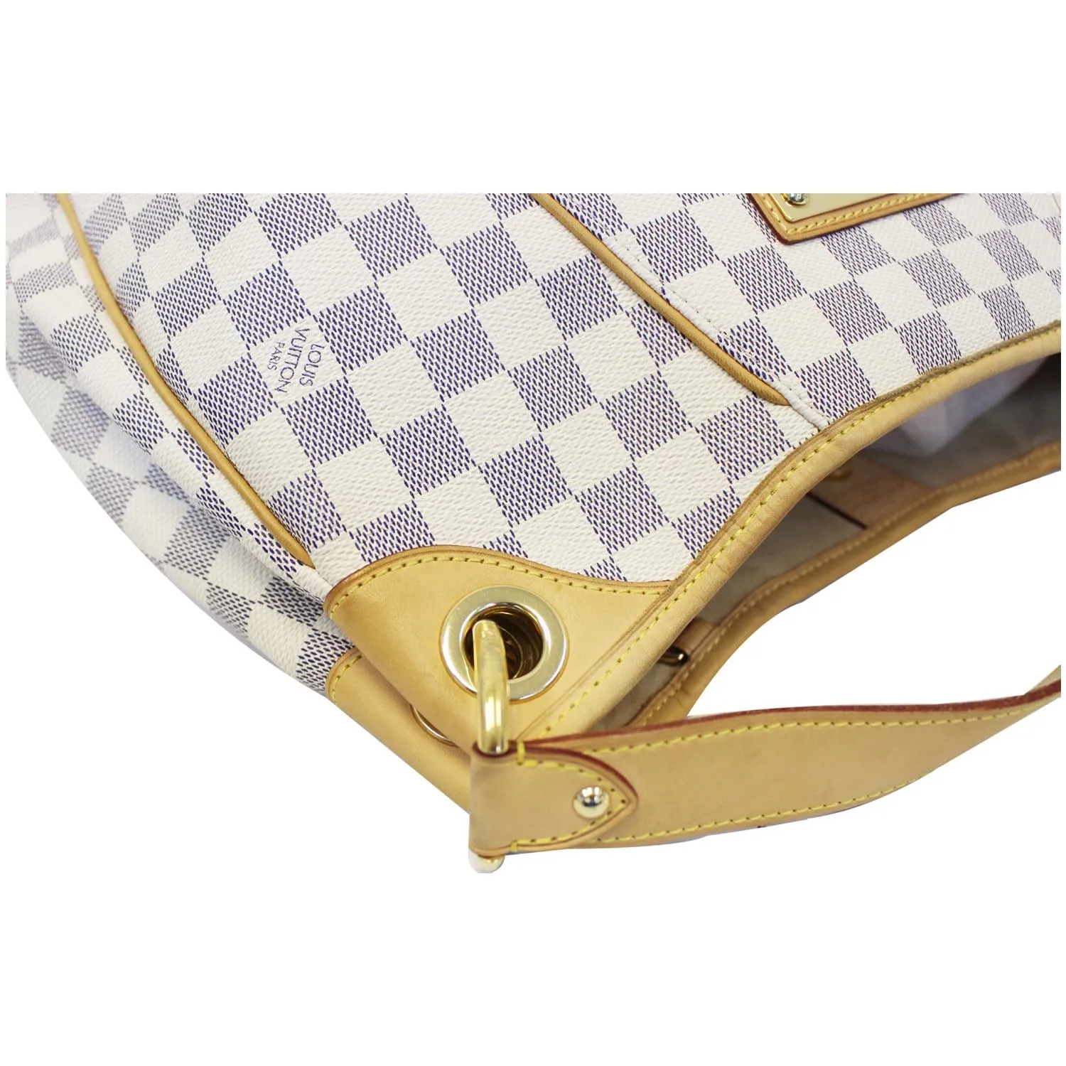 LOUIS VUITTON Galliera PM Damier Azur Shoulder Bag White