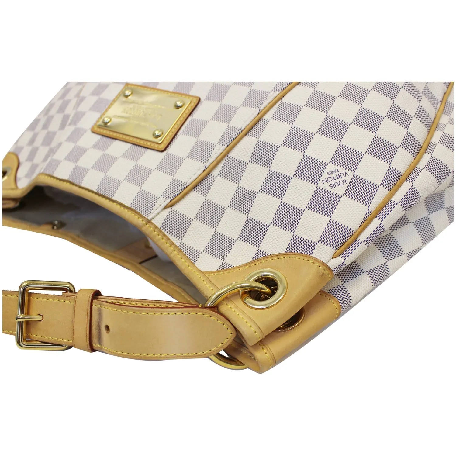 LOUIS VUITTON Galliera PM Damier Azur Shoulder Bag White