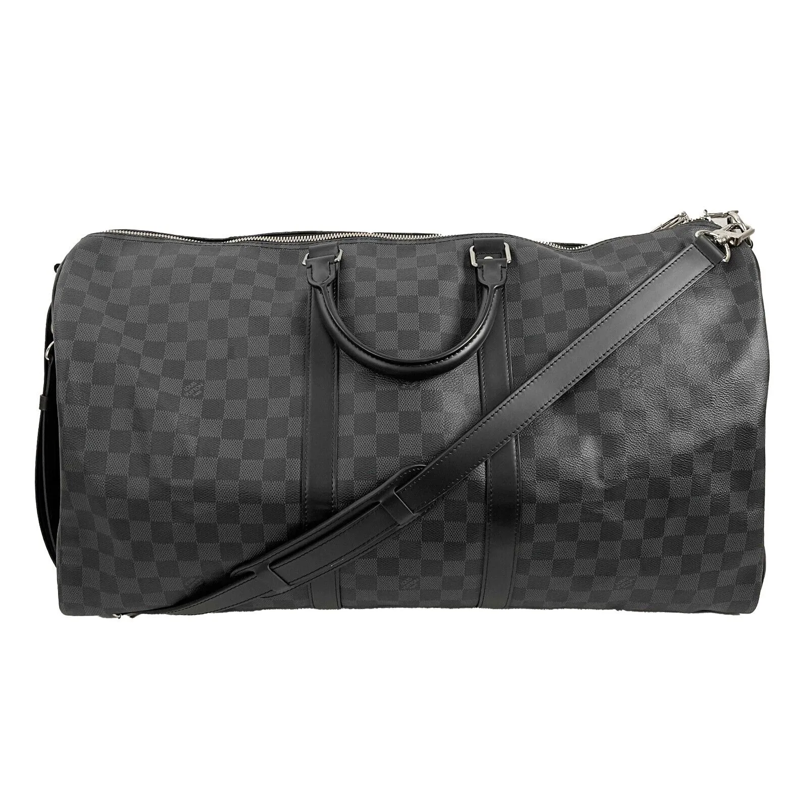 Louis Vuitton Keepall Bandoulière 55 Damier Graphite Black Excellent Duffle