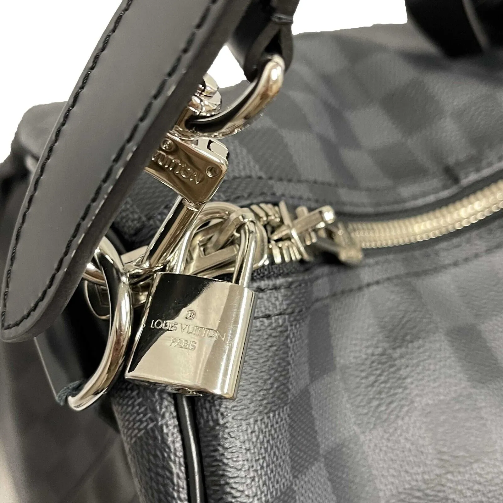 Louis Vuitton Keepall Bandoulière 55 Damier Graphite Black Excellent Duffle
