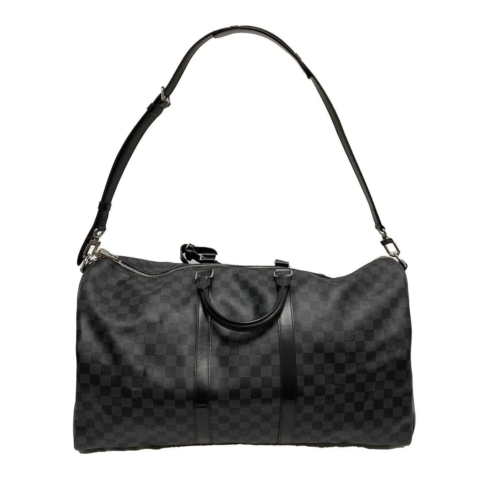 Louis Vuitton Keepall Bandoulière 55 Damier Graphite Black Excellent Duffle