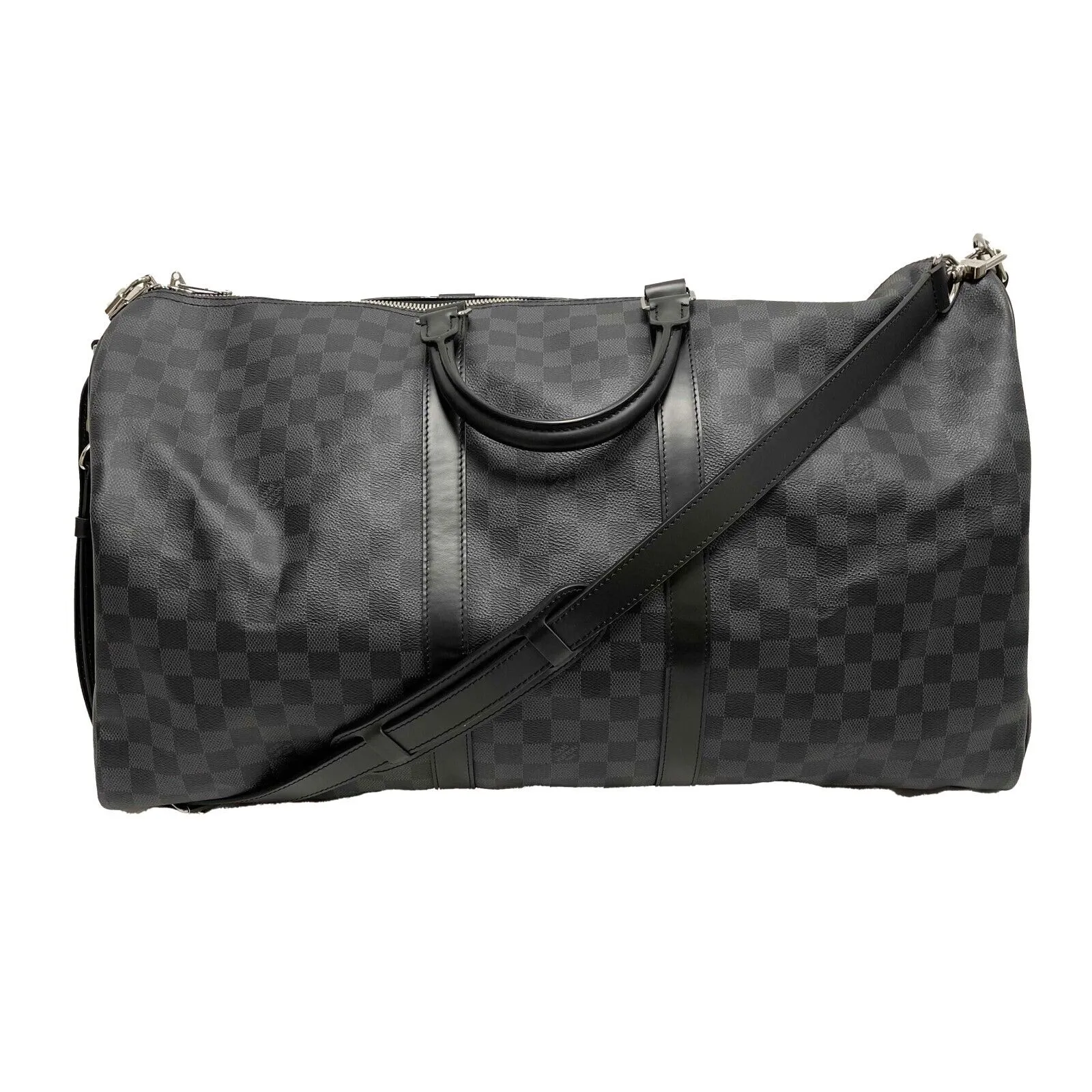 Louis Vuitton Keepall Bandoulière 55 Damier Graphite Black Excellent Duffle