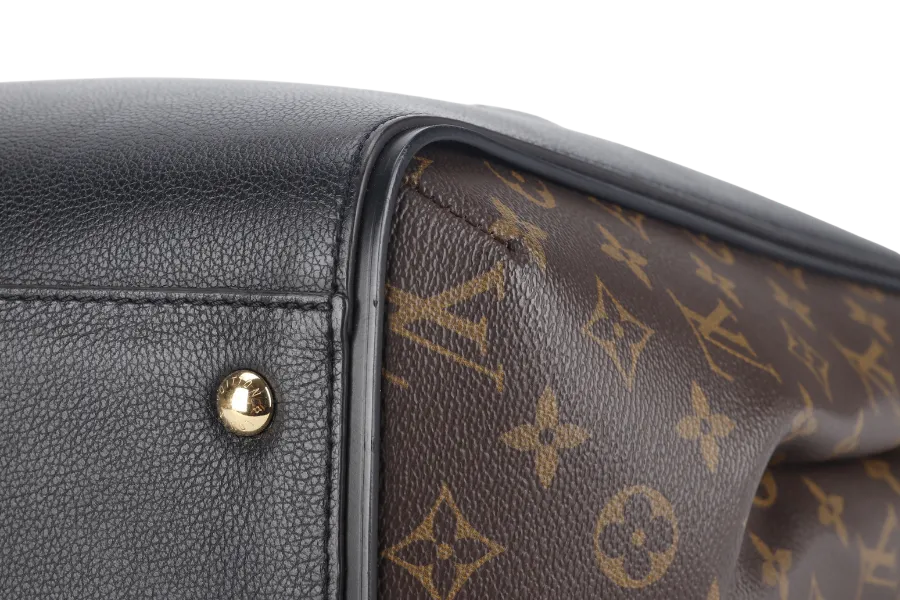 LOUIS VUITTON KIMONO MM TOTE BAG (M40460) MONOGRAM CANVAS BLACK LEATHER TRIM GOLD HARDWARE NO DUST COVER