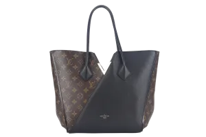 LOUIS VUITTON KIMONO MM TOTE BAG (M40460) MONOGRAM CANVAS BLACK LEATHER TRIM GOLD HARDWARE NO DUST COVER
