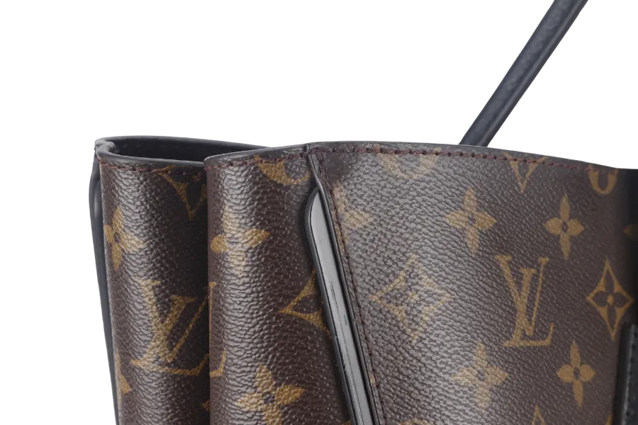 LOUIS VUITTON KIMONO MM TOTE BAG (M40460) MONOGRAM CANVAS BLACK LEATHER TRIM GOLD HARDWARE NO DUST COVER