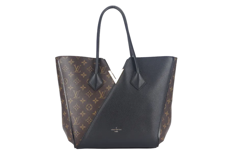 LOUIS VUITTON KIMONO MM TOTE BAG (M40460) MONOGRAM CANVAS BLACK LEATHER TRIM GOLD HARDWARE NO DUST COVER