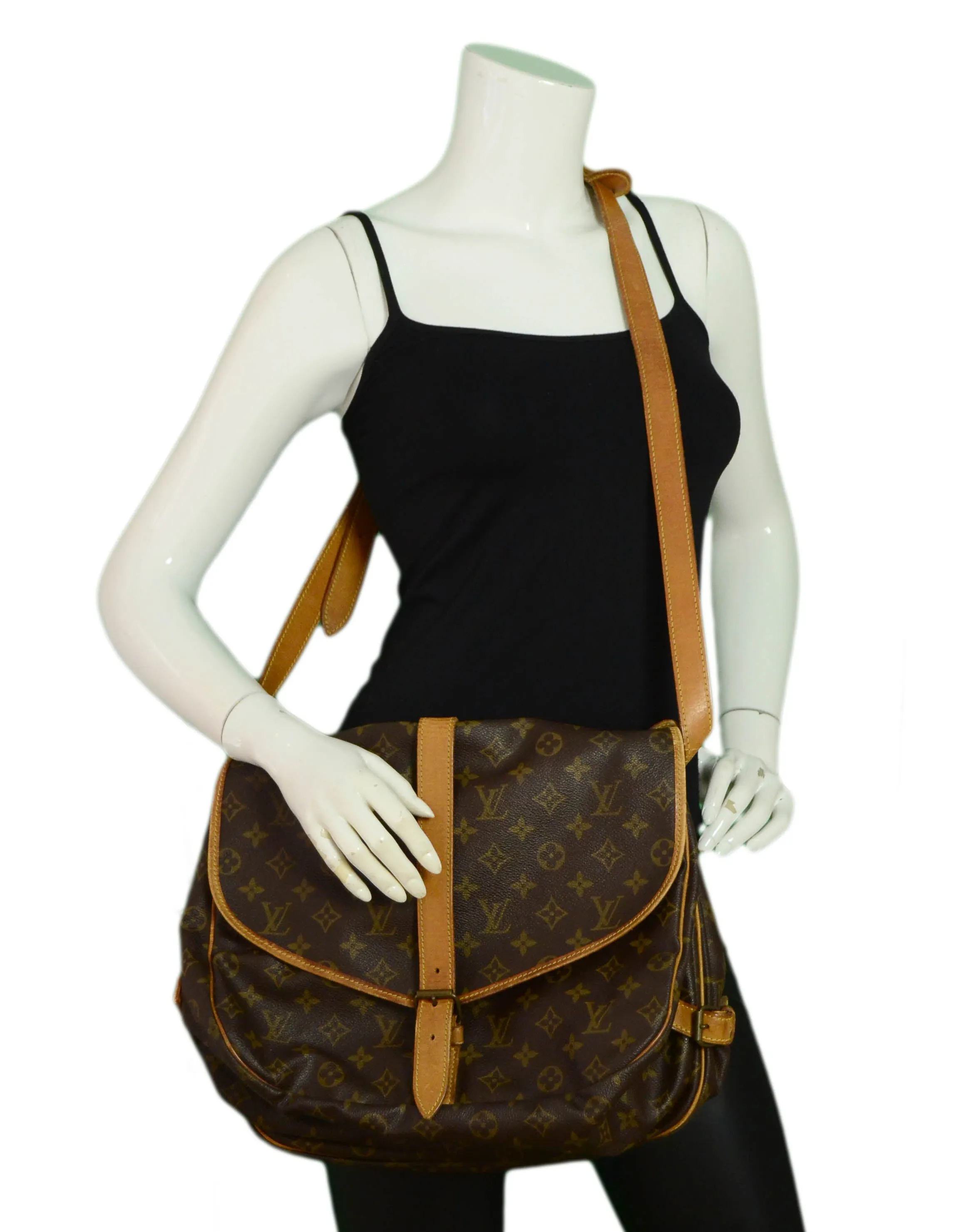 Louis Vuitton Monogram Saumur 35 Double Saddle Messenger Bag