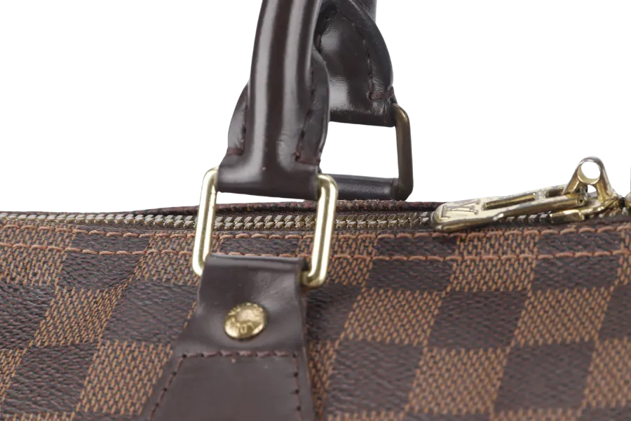LOUIS VUITTON SPEEDY BANDOULIERE 30 DAMIER EBENE CANVAS GOLD HARDWARE WITH STRAPS AND DUST COVER