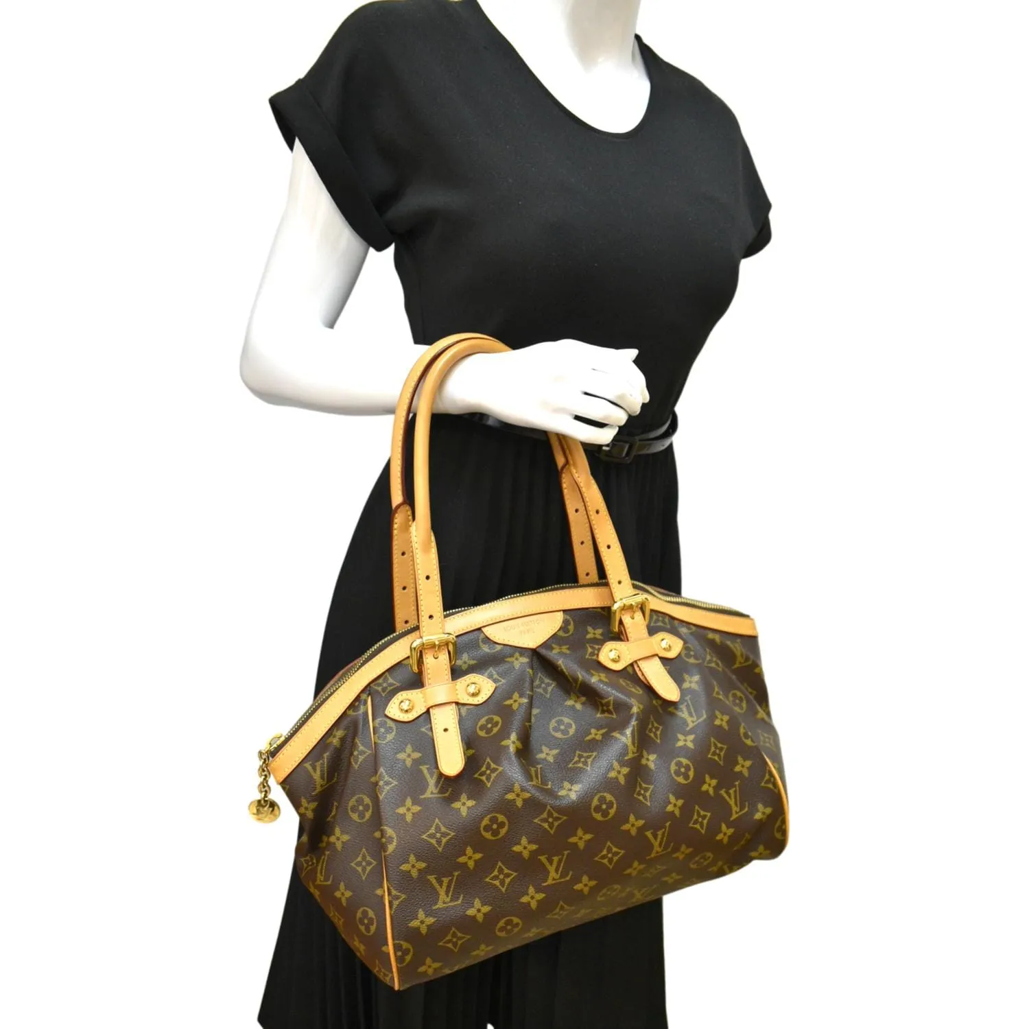 LOUIS VUITTON Tivoli GM Monogram Canvas Shoulder Bag Brown