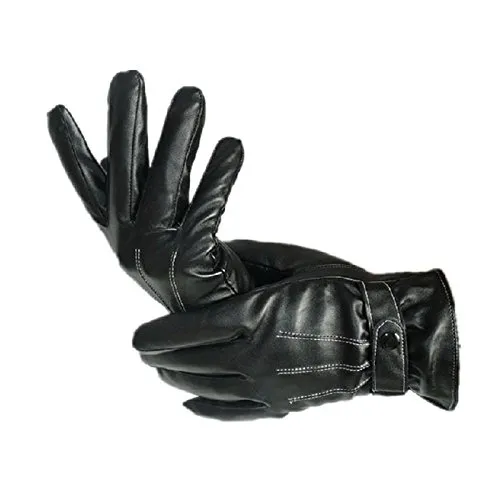 Lowpricenice Men PU Leather Winter Super Driving Warm Gloves Cashmere