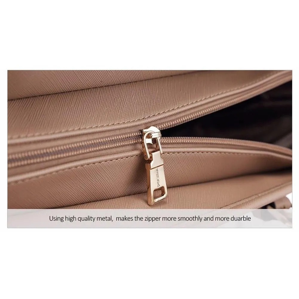 <bold>Tote Crossbody Bag & Purse Set <br>Canvas & Vegan-Leather