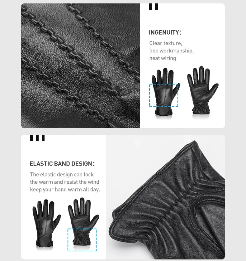 LuxTouch Cashmere-Lined Leather Gloves