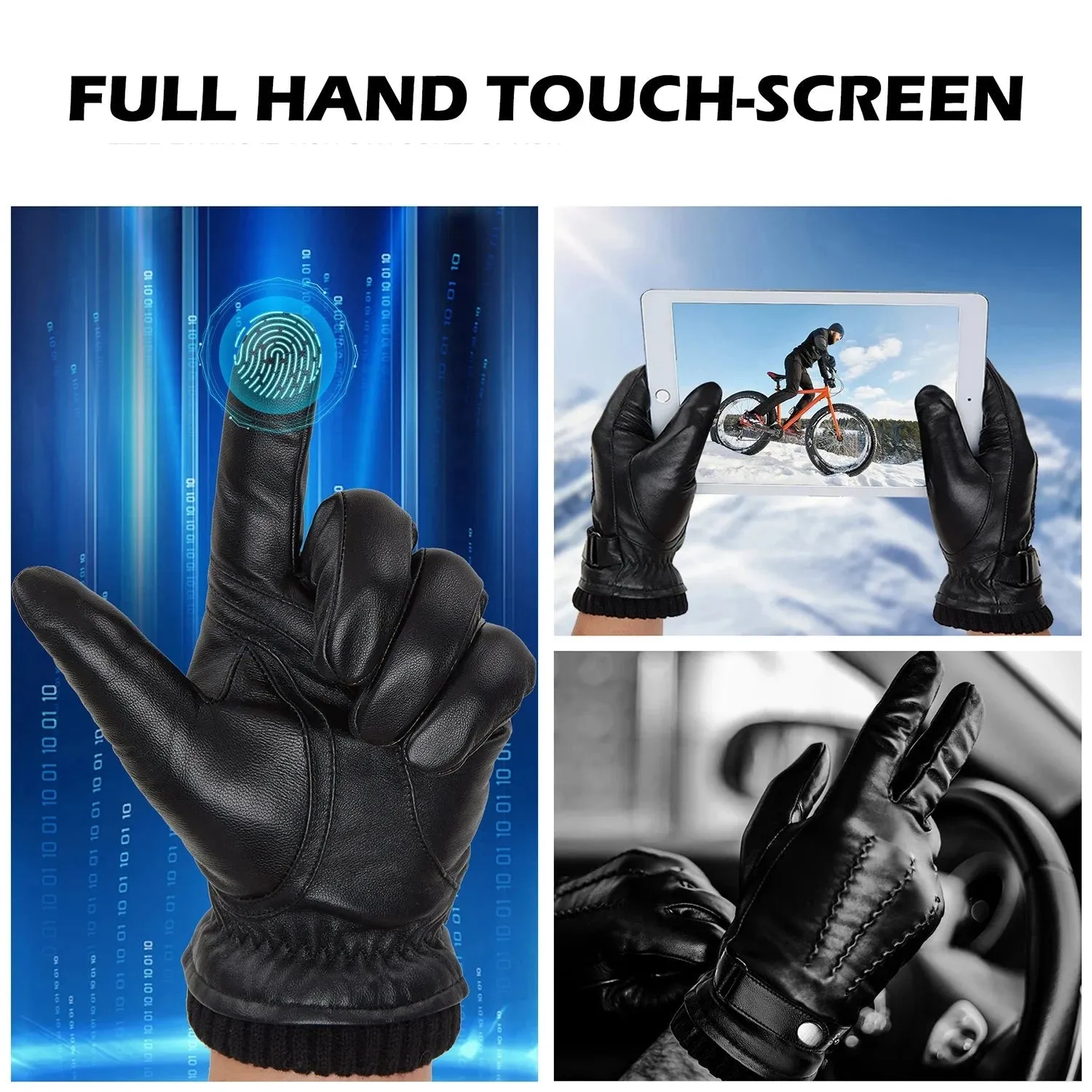 LuxTouch Cashmere-Lined Leather Gloves