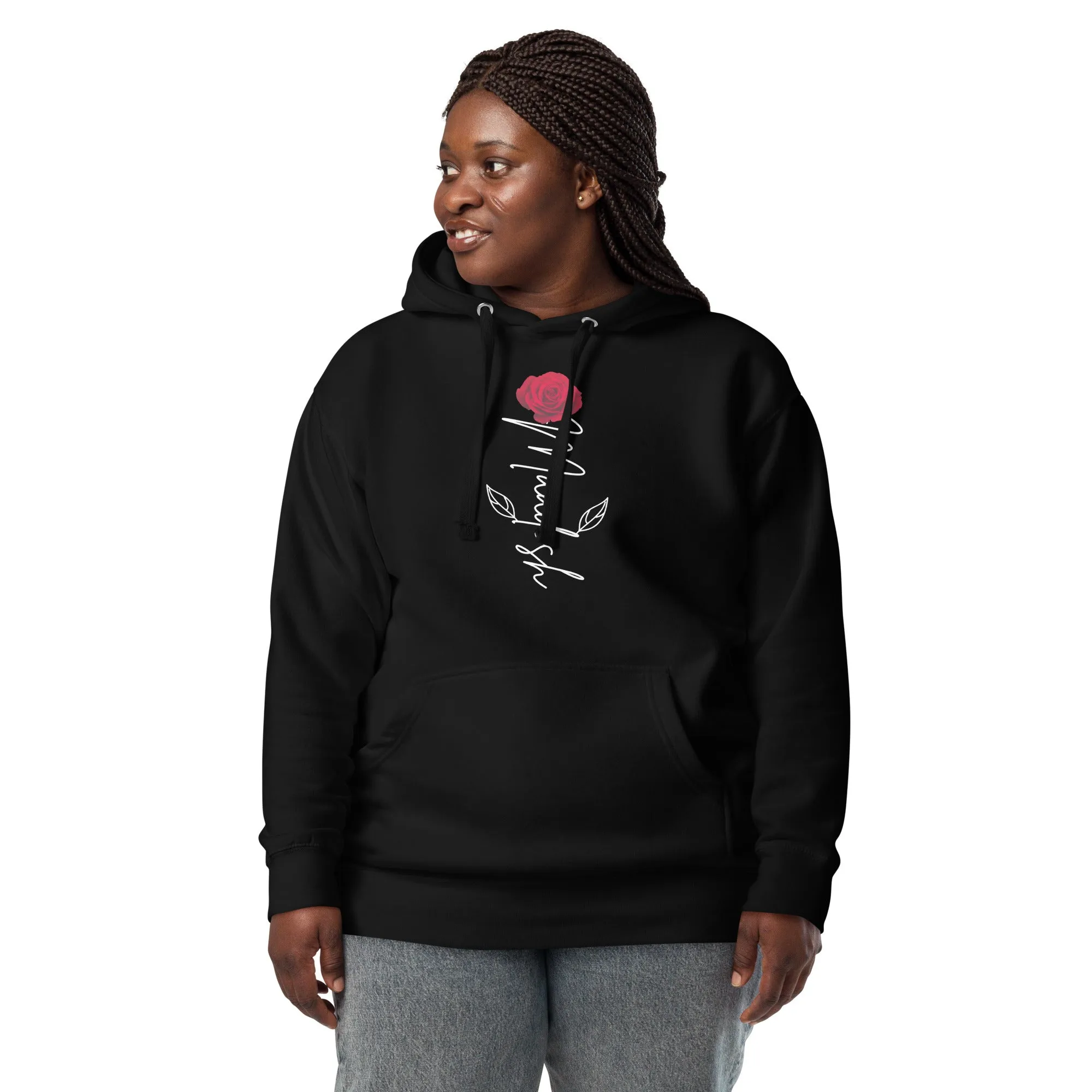 Maadish | Black Hoodie with Maadish Rose
