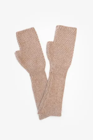 Mabel Long Fingerless Gloves - Natural