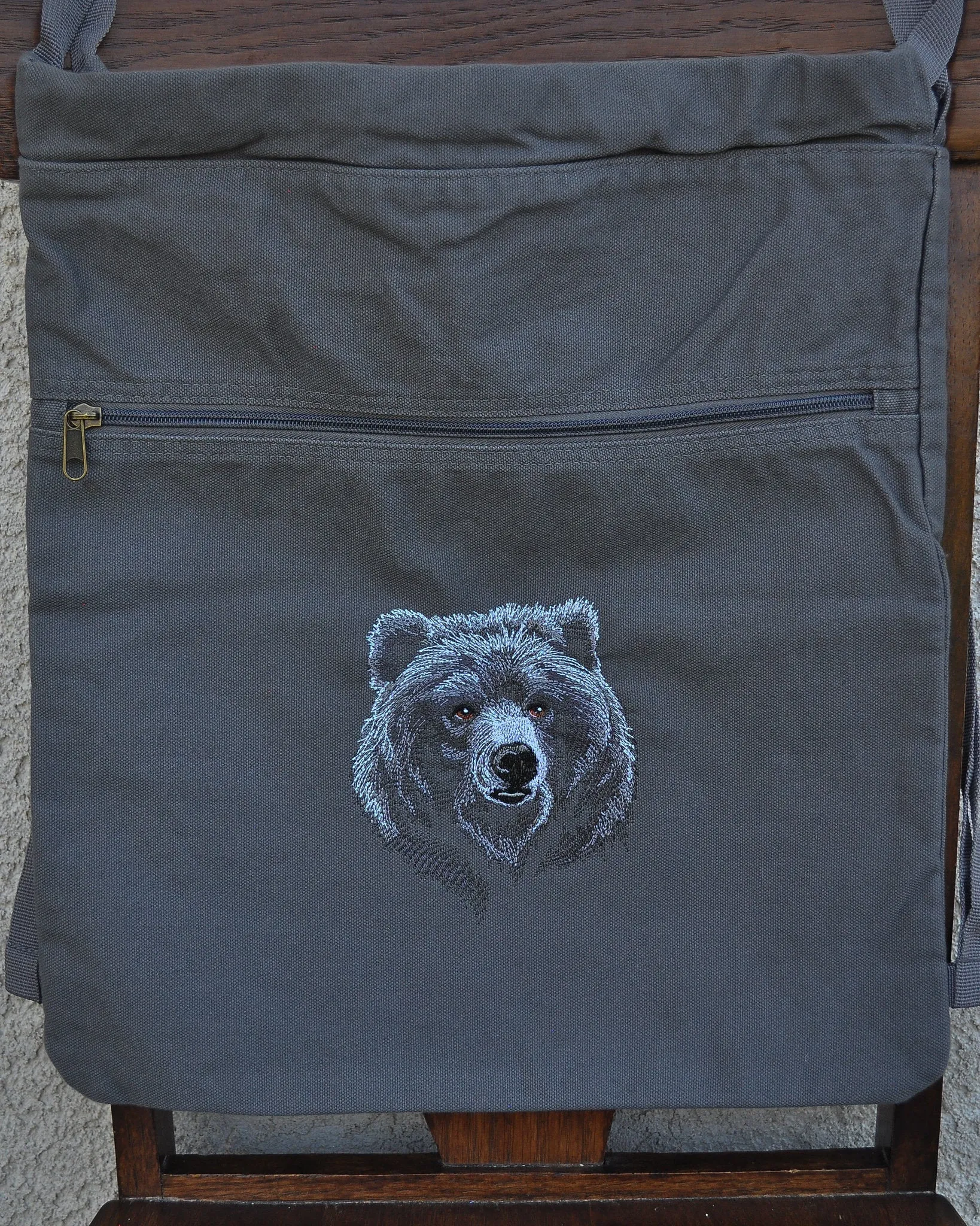 Majestic Bear Canvas Cinch Sack