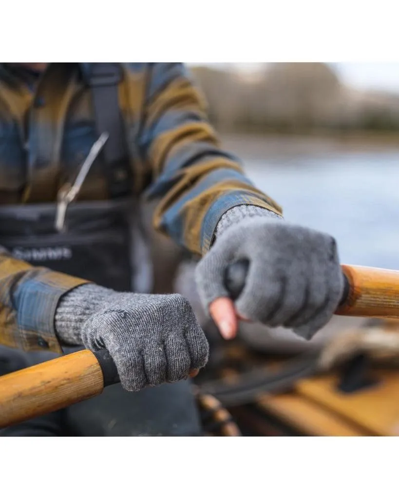 Manusi lana SIMMS Half Finger Glove Steel